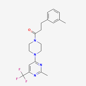 1-(4-(2-Methyl-6-(trifluoromethyl)pyrimidin-4-yl)piperazin-1-yl)-3-(m-tolyl)propan-1-one