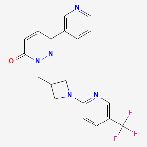 molecular formula C19H16F3N5O B2671313 6-(吡啶-3-基)-2-({1-[5-(三氟甲基)吡啶-2-基]氮杂环丁烷-3-基}甲基)-2,3-二氢吡啶并[3,4-d]嘧啶-3-酮 CAS No. 2198333-67-2