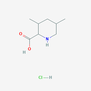 molecular formula C8H16ClNO2 B2671315 3,5-Dimethylpiperidine-2-carboxylic acid hydrochloride CAS No. 2228119-95-5