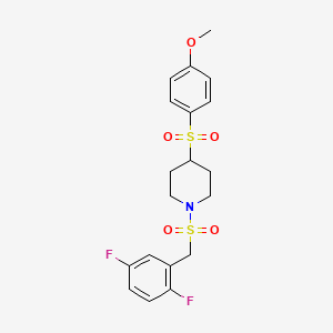 molecular formula C19H21F2NO5S2 B2671317 1-((2,5-二氟苯甲基)磺酰基)-4-((4-甲氧基苯基)磺酰基)哌嗪 CAS No. 1706161-78-5