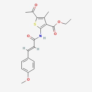 (E)-ethyl 5-acetyl-2-(3-(4-methoxyphenyl)acrylamido)-4-methylthiophene-3-carboxylate