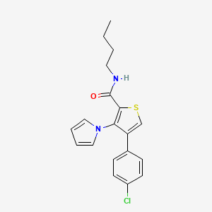 molecular formula C19H19ClN2OS B2671319 N-butyl-4-(4-chlorophenyl)-3-(1H-pyrrol-1-yl)thiophene-2-carboxamide CAS No. 1357969-64-2