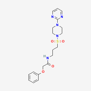 2-phenoxy-N-(3-((4-(pyrimidin-2-yl)piperazin-1-yl)sulfonyl)propyl)acetamide