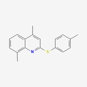 molecular formula C18H17NS B2671323 4,8-Dimethyl-2-[(4-methylphenyl)sulfanyl]quinoline CAS No. 338749-88-5