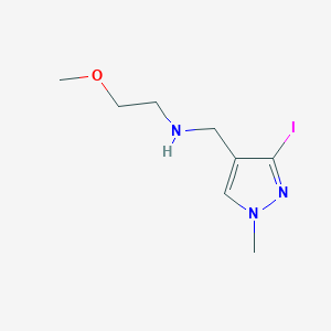 molecular formula C8H14IN3O B2671325 N-[(3-Iodo-1-methylpyrazol-4-yl)methyl]-2-methoxyethanamine CAS No. 2137608-93-4