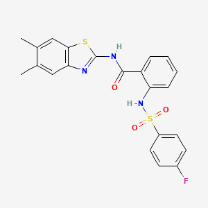 N-(5,6-dimethylbenzo[d]thiazol-2-yl)-2-(4-fluorophenylsulfonamido)benzamide