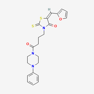 (E)-5-(furan-2-ylmethylene)-3-(4-oxo-4-(4-phenylpiperazin-1-yl)butyl)-2-thioxothiazolidin-4-one