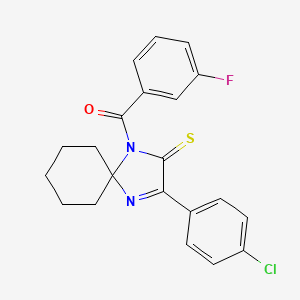 3-(4-Chlorophenyl)-1-(3-fluorobenzoyl)-1,4-diazaspiro[4.5]dec-3-ene-2-thione