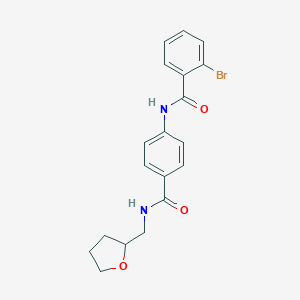 molecular formula C19H19BrN2O3 B267134 2-bromo-N-(4-{[(tetrahydro-2-furanylmethyl)amino]carbonyl}phenyl)benzamide 