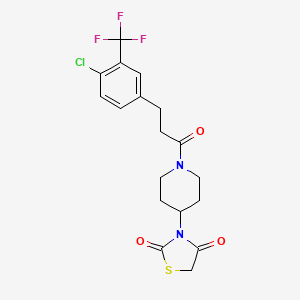 3-(1-(3-(4-Chloro-3-(trifluoromethyl)phenyl)propanoyl)piperidin-4-yl)thiazolidine-2,4-dione