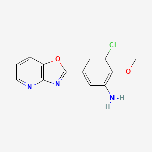 molecular formula C13H10ClN3O2 B2671346 3-Chloro-2-methoxy-5-([1,3]oxazolo[4,5-b]pyridin-2-yl)aniline CAS No. 928709-82-4