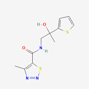 molecular formula C11H13N3O2S2 B2671347 N-(2-羟基-2-(噻吩-2-基)丙基)-4-甲基-1,2,3-噻二唑-5-羧酰胺 CAS No. 1351614-60-2