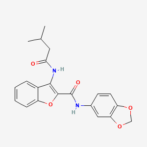 N-(benzo[d][1,3]dioxol-5-yl)-3-(3-methylbutanamido)benzofuran-2-carboxamide