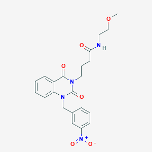molecular formula C22H24N4O6 B2671367 N-(2-methoxyethyl)-4-[1-(3-nitrobenzyl)-2,4-dioxo-1,4-dihydroquinazolin-3(2H)-yl]butanamide CAS No. 899786-43-7