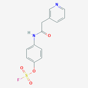 molecular formula C13H11FN2O4S B2671371 3-[2-(4-氟磺酰氧基苯胺基)-2-氧代乙基]吡啶 CAS No. 2411298-02-5