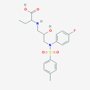 molecular formula C20H25FN2O5S B2671372 2-({3-[N-(4-fluorophenyl)4-methylbenzenesulfonamido]-2-hydroxypropyl}amino)butanoic acid CAS No. 1214198-93-2