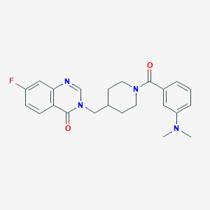 molecular formula C23H25FN4O2 B2671373 3-[[1-[3-(Dimethylamino)benzoyl]piperidin-4-yl]methyl]-7-fluoroquinazolin-4-one CAS No. 2415555-32-5