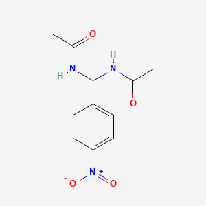 molecular formula C11H13N3O4 B2671377 N-[(乙酰氨基)(4-硝基苯基)甲基]乙酰胺 CAS No. 40891-07-4