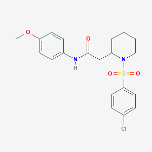 molecular formula C20H23ClN2O4S B2671394 2-(1-((4-chlorophenyl)sulfonyl)piperidin-2-yl)-N-(4-methoxyphenyl)acetamide CAS No. 941904-58-1