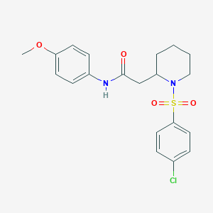 molecular formula C20H23ClN2O4S B2671394 2-(1-((4-氯苯基磺酰)哌啶-2-基)-N-(4-甲氧基苯基)乙酰胺 CAS No. 941904-58-1