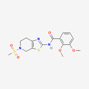 molecular formula C16H19N3O5S2 B2671395 2,3-dimethoxy-N-(5-(methylsulfonyl)-4,5,6,7-tetrahydrothiazolo[5,4-c]pyridin-2-yl)benzamide CAS No. 1396784-14-7