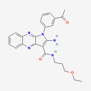 molecular formula C24H25N5O3 B2671416 1-(3-乙酰苯基)-2-氨基-N-(3-乙氧丙基)-1H-吡唑并[2,3-b]喹噁啉-3-甲酰胺 CAS No. 843637-55-8