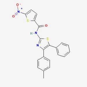 molecular formula C21H15N3O3S2 B2671417 N-[4-(4-甲基苯基)-5-苯基-1,3-噻唑-2-基]-5-硝基噻吩-2-甲酰胺 CAS No. 324758-71-6