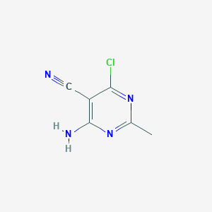 molecular formula C6H5ClN4 B2671421 4-Amino-6-chloro-2-methylpyrimidine-5-carbonitrile CAS No. 39143-25-4; 76574-37-3