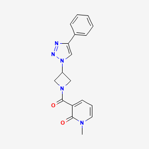 1-methyl-3-(3-(4-phenyl-1H-1,2,3-triazol-1-yl)azetidine-1-carbonyl)pyridin-2(1H)-one