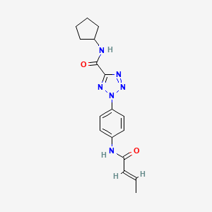 (E)-2-(4-(but-2-enamido)phenyl)-N-cyclopentyl-2H-tetrazole-5-carboxamide