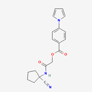 molecular formula C19H19N3O3 B2671426 [(1-cyanocyclopentyl)carbamoyl]methyl 4-(1H-pyrrol-1-yl)benzoate CAS No. 871227-10-0