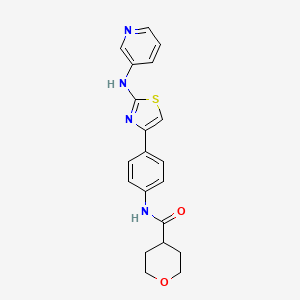 molecular formula C20H20N4O2S B2671427 N-(4-(2-(吡啶-3-基氨基)噻唑-4-基)苯基)四氢-2H-吡喃-4-甲酰胺 CAS No. 1797285-53-0