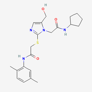 2-{[1-[2-(cyclopentylamino)-2-oxoethyl]-5-(hydroxymethyl)-1H-imidazol-2-yl]thio}-N-(2,5-dimethylphenyl)acetamide