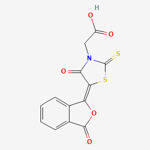 molecular formula C13H7NO5S2 B2671436 (Z)-2-(4-oxo-5-(3-oxoisobenzofuran-1(3H)-ylidene)-2-thioxothiazolidin-3-yl)acetic acid CAS No. 868152-78-7