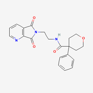 molecular formula C21H21N3O4 B2671438 N-(2-(5,7-dioxo-5H-pyrrolo[3,4-b]pyridin-6(7H)-yl)ethyl)-4-phenyltetrahydro-2H-pyran-4-carboxamide CAS No. 2034384-24-0