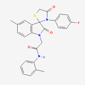 molecular formula C26H22FN3O3S B2671439 2-(3'-(4-氟苯基)-5-甲基-2,4'-二氧代螺环吲哚-3,2'-噻唑烷-1-基)-N-(邻甲苯基)乙酰胺 CAS No. 899743-51-2