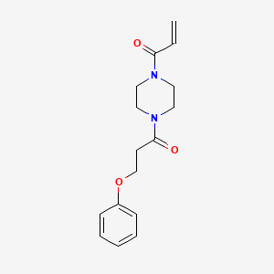 molecular formula C16H20N2O3 B2671442 1-[4-(3-Phenoxypropanoyl)piperazin-1-yl]prop-2-en-1-one CAS No. 2094347-78-9