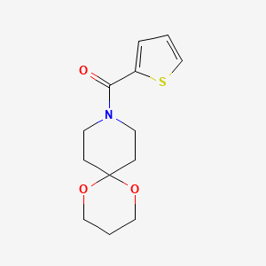 molecular formula C13H17NO3S B2671444 1,5-Dioxa-9-azaspiro[5.5]undecan-9-yl(thiophen-2-yl)methanone CAS No. 1328035-80-8