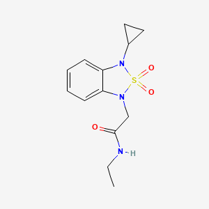 2-(3-cyclopropyl-2,2-dioxo-1,3-dihydro-2lambda6,1,3-benzothiadiazol-1-yl)-N-ethylacetamide