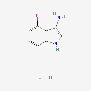 molecular formula C8H8ClFN2 B2671458 4-Fluoro-1H-indol-3-amine hydrochloride CAS No. 2229139-06-2