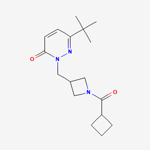molecular formula C17H25N3O2 B2671463 6-Tert-butyl-2-[(1-cyclobutanecarbonylazetidin-3-yl)methyl]-2,3-dihydropyridazin-3-one CAS No. 2202161-19-9