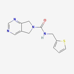 molecular formula C12H12N4OS B2671465 N-(thiophen-2-ylmethyl)-5H-pyrrolo[3,4-d]pyrimidine-6(7H)-carboxamide CAS No. 1706415-06-6