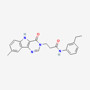 N-(3-ethylphenyl)-3-(8-methyl-4-oxo-4,5-dihydro-3H-pyrimido[5,4-b]indol-3-yl)propanamide