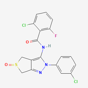 2-chloro-N-(2-(3-chlorophenyl)-5-oxido-4,6-dihydro-2H-thieno[3,4-c]pyrazol-3-yl)-6-fluorobenzamide