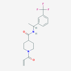 molecular formula C18H21F3N2O2 B2671468 1-Prop-2-enoyl-N-[1-[3-(trifluoromethyl)phenyl]ethyl]piperidine-4-carboxamide CAS No. 2361712-75-4