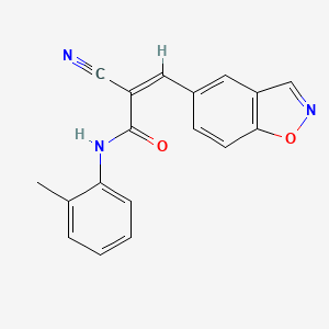 molecular formula C18H13N3O2 B2671470 (Z)-3-(1,2-Benzoxazol-5-yl)-2-cyano-N-(2-methylphenyl)prop-2-enamide CAS No. 2411332-31-3