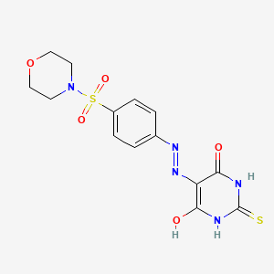 molecular formula C14H15N5O5S2 B2671480 5-(2-(4-(morpholinosulfonyl)phenyl)hydrazono)-2-thioxodihydropyrimidine-4,6(1H,5H)-dione CAS No. 326912-24-7