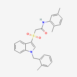 molecular formula C26H26N2O3S B2671484 N-(2,5-dimethylphenyl)-2-[1-[(2-methylphenyl)methyl]indol-3-yl]sulfonylacetamide CAS No. 850932-87-5