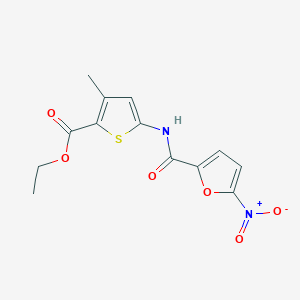 molecular formula C13H12N2O6S B2671491 乙酸乙酯 3-甲基-5-(5-硝基呋喃-2-基)噻吩-2-甲酰胺 CAS No. 477579-00-3