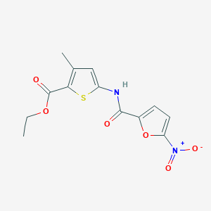 molecular formula C13H12N2O6S B2671491 Ethyl 3-methyl-5-(5-nitrofuran-2-carboxamido)thiophene-2-carboxylate CAS No. 477579-00-3